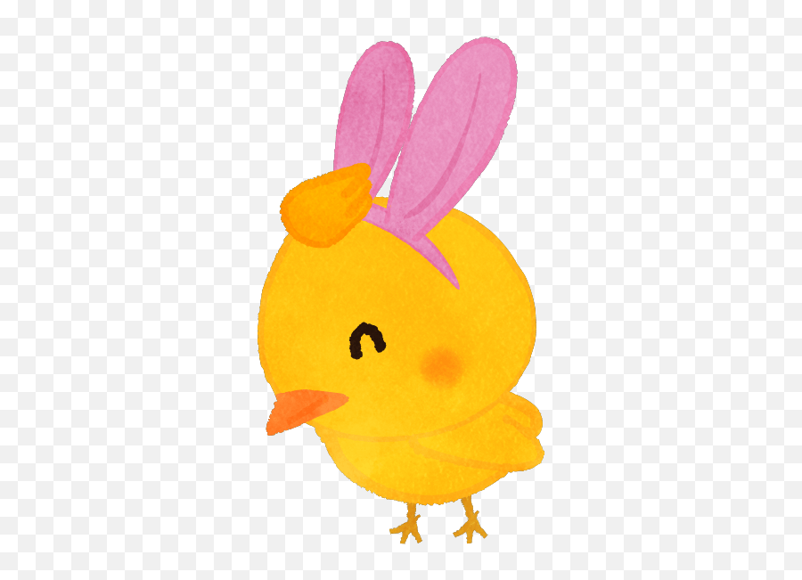 Chick With Bunny Hairband For Easter Looking Up - Cute2u A Emoji,Easter Bunny Emoji