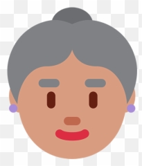 Older Woman - Old Lady Face Icon Emoji,Grandma Emoji