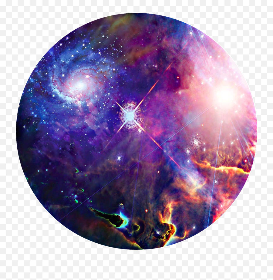 Background Circle Space Stars Galaxy Sticker By Zakuro - Galaxy Circle Transparent Background Emoji,Galaxy Emoji Background