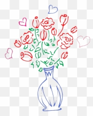 Outline Drawing Vase Flowers Sticker - Decorative Emoji,Sketchy Emoji