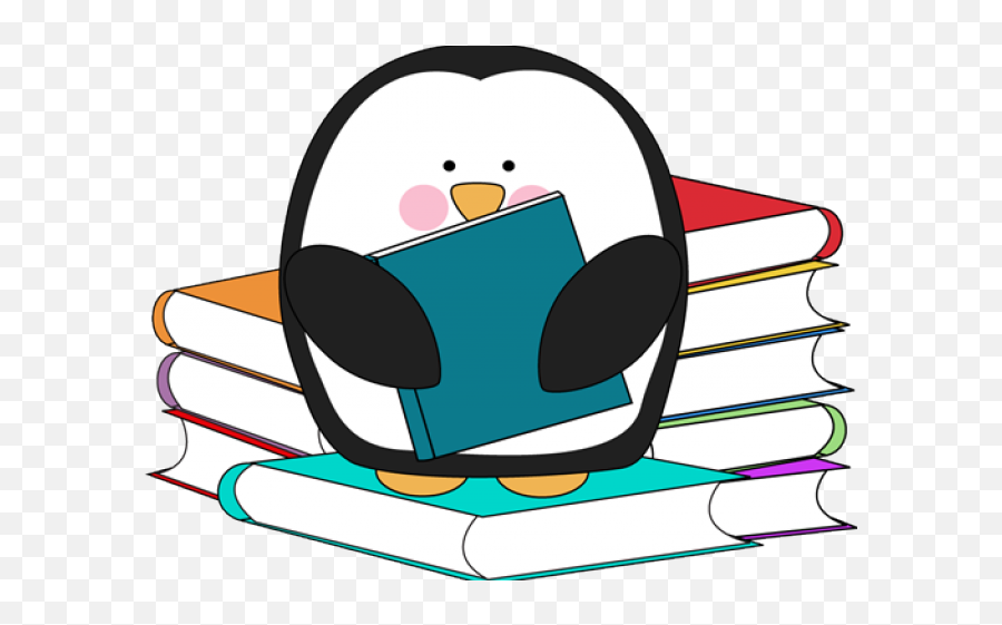 Vacation Clipart Winter - Penguin Reading A Book Png Penguin Reading Clipart Emoji,Winter Emojis To Snap For Friend Emjios