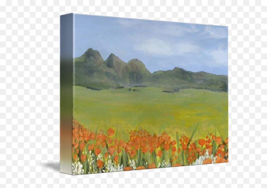 Sutter Buttes Poppies By Ellen Beauregard - Picture Frame Emoji,Adding Emotion To Paintings