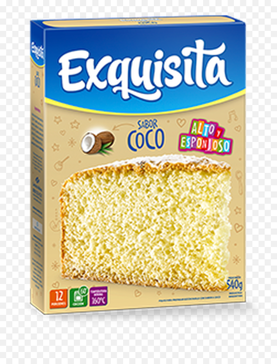 Exquisita Coconut Coco Cake Soft U0026 Smooth Bizcochuelo Ready To Bake Just Add Eggs Milk U0026 Bake 540 G 19 Oz Box - Exquisita Emoji,Cocnut Emoji Con