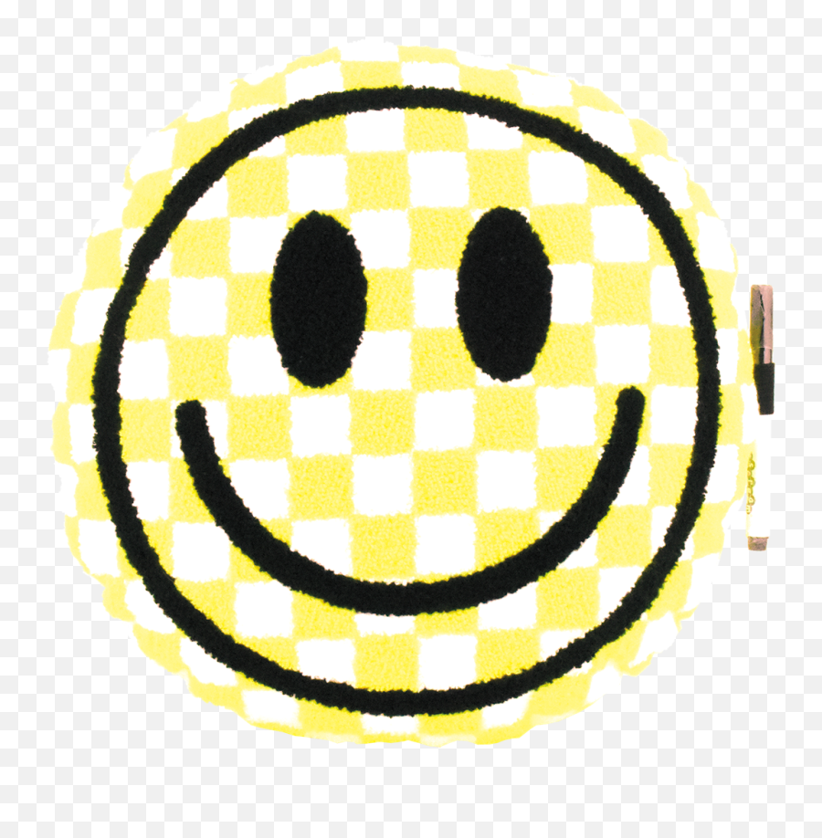 Iscream Checkered Smiley Face Autograph Pillow - Happy Emoji,Emoticon Pillow