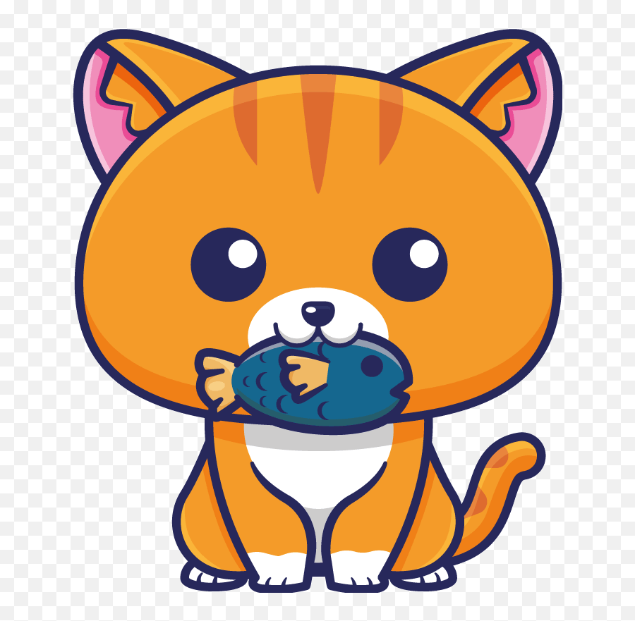 Vinilo Lindo Gato Comiendo Pescado Vector De Dibujos Emoji,Se Murio El.gato.con Emojis