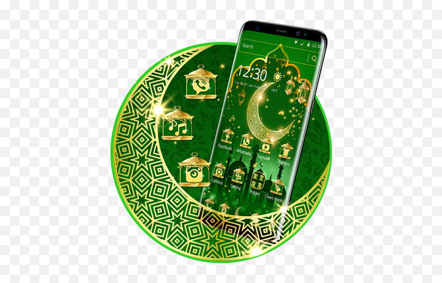 Green Moon Star Ramadan Theme On Google Play Reviews Stats - Mobile Phone Emoji,Moon And Star Emoji