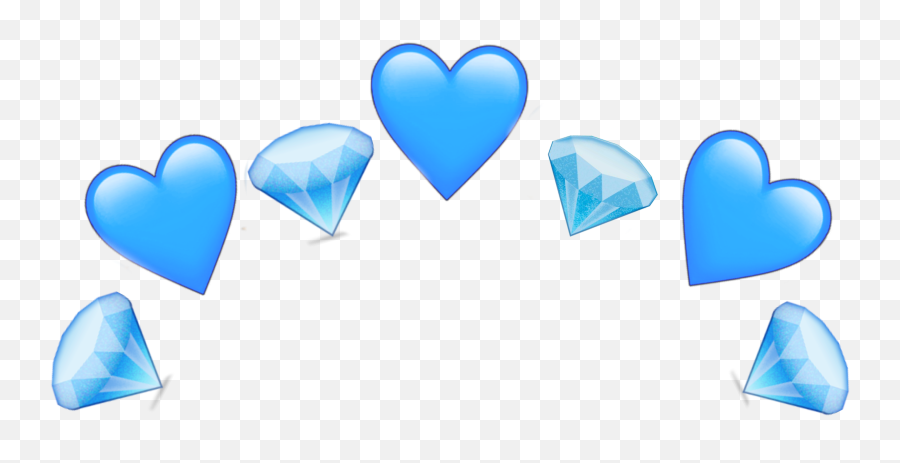 Crown Blue Dimond Heart Sticker - Girly Emoji,Dimond Emoji