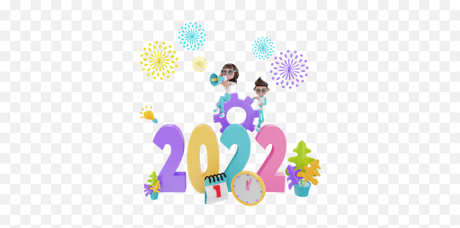 Premium 2022 New Year Eve 3d Illustration Download In Png Emoji,New Years Eve Emoji