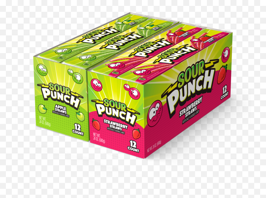 Sour Punch Strawberry U0026 Apple Sour Straws 2oz Trays 24 Pack - Walmartcom Juicebox Emoji,Candy Sour Face Lemon Pig Emoji