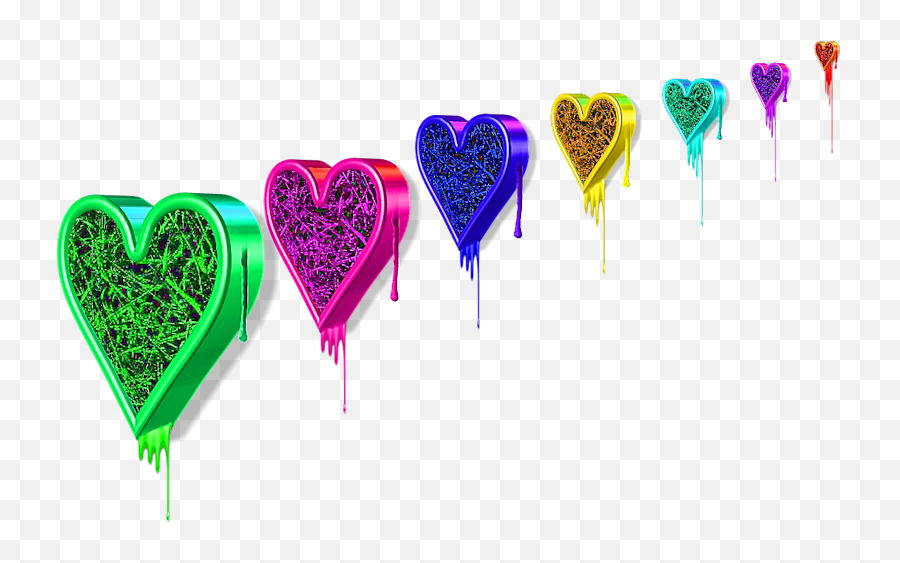 Colorful Dripping Hearts Psd Official Psds - Girly Emoji,Dripping Heart Emoji