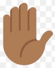 Medium - Transparent Hand Raised Clipart Emoji,Emoji Mano