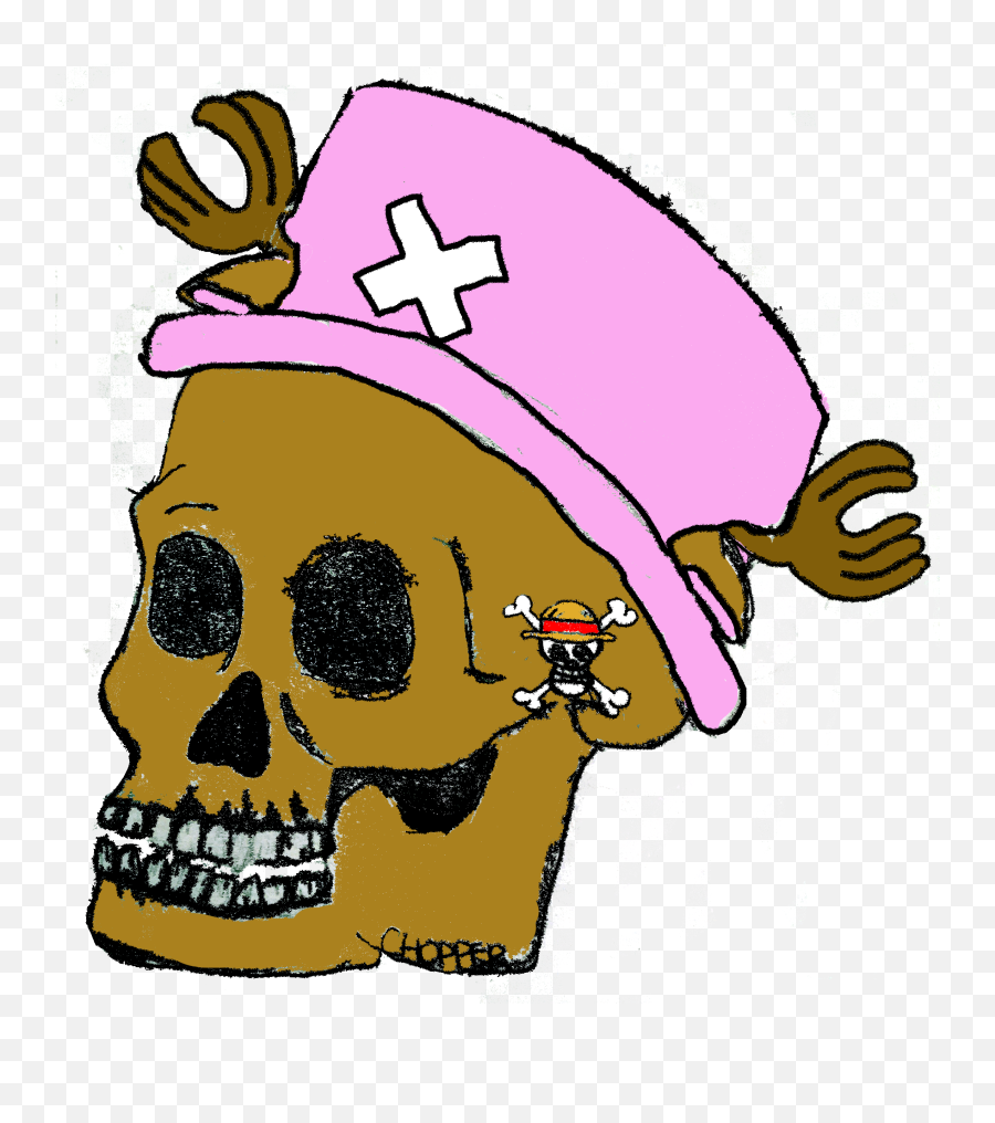 One Piece Chopper Skull Head Anime Pink Drawing - Creepy Emoji,Skull Head Emoji