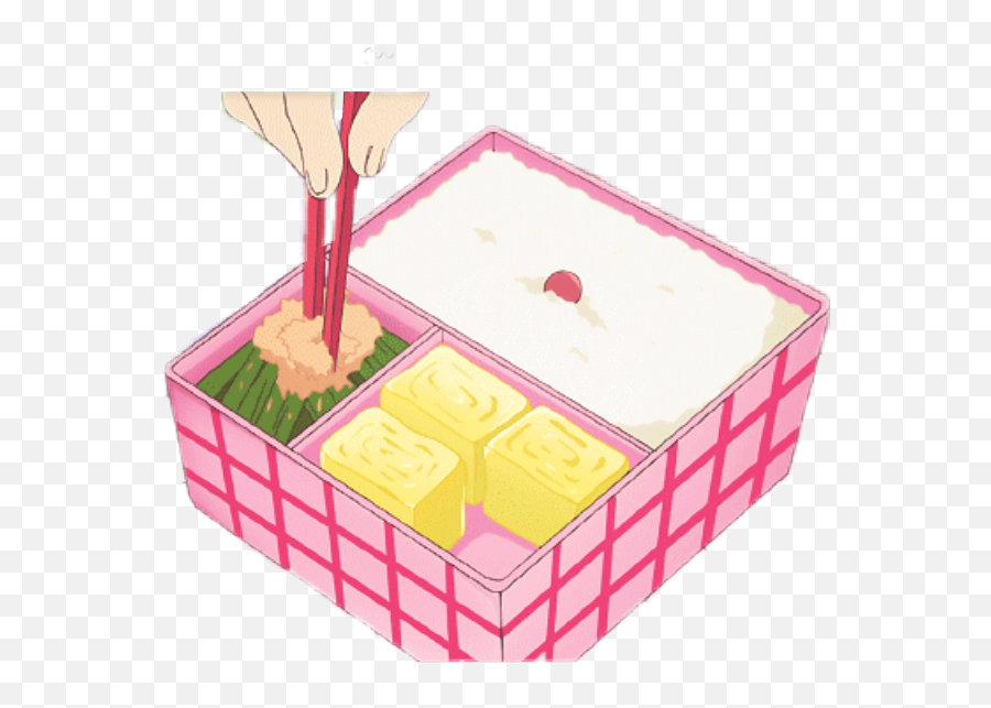 Animefood Bento Pink Lunchbox Sticker By Elizavks - Gif Hp Cm Anime Emoji,Bento Box Emoji