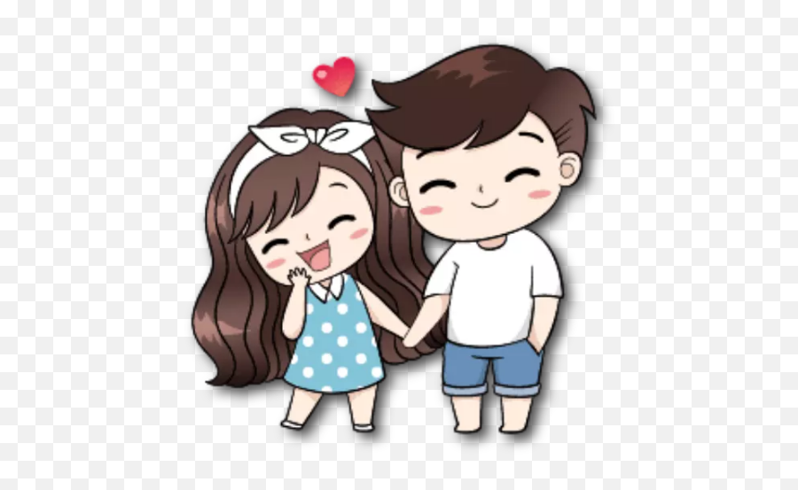 Love U0026 Romantic Stickers For Whatsapp - Wastickers Google Whatsapp Cartoon Cute Couple Dp Emoji,What Are The Emojis Next To Girls Holding Hands