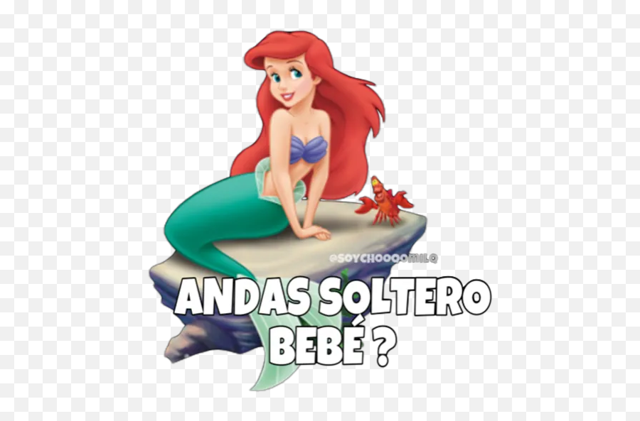 Ariel Stickers For Whatsapp - Mermaid Clipart On Rock Emoji,Ariel Emoji App