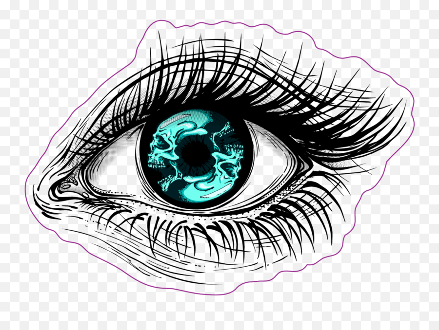 Human Eye With Blue Skull Iris Sticker - We Can Only See Emoji,Sasquatch Emoji
