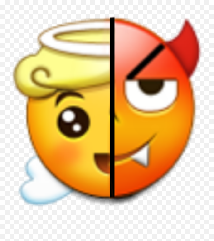 Devil Angel Emoji Sticker - Happy,Angel Devil Emoji