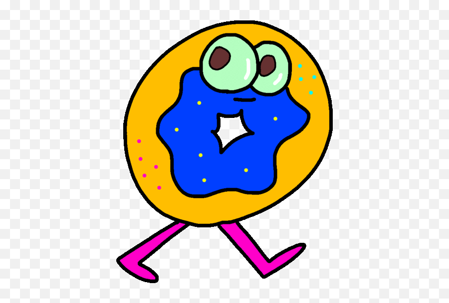 Jon Burgerman Stickers 2 By Jon Burgerman - Dot Emoji,Eggplant And Doughnut Emoji Meaning