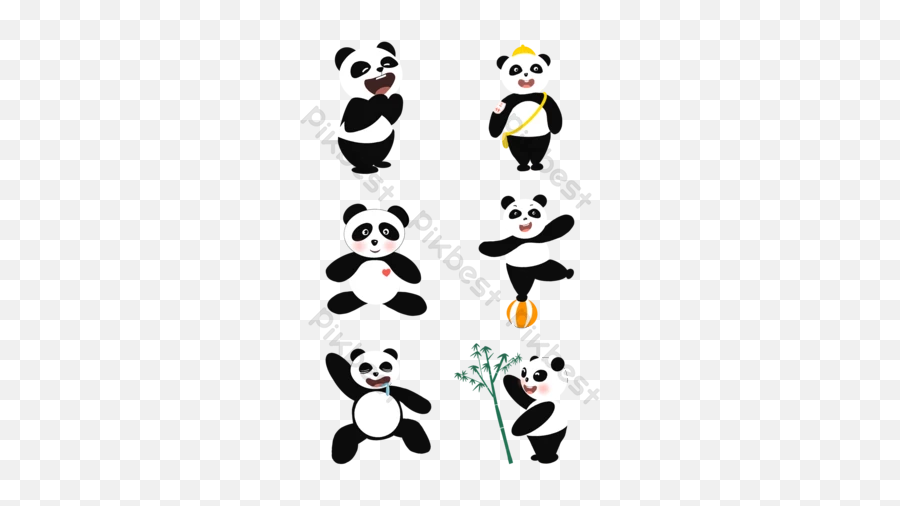 Cartoon Panda Element Pattern - Dot Emoji,How To Draw A Panda Emoji