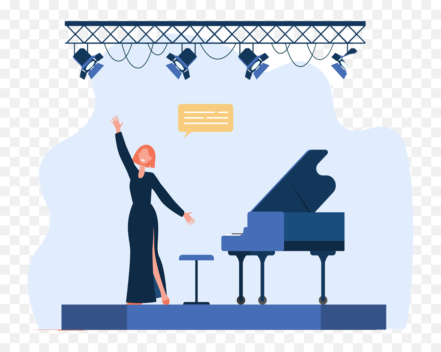 Learn Music Classes Online And Offline Guitar Peano Violin - Cartoon Playing Piano On Stage Emoji,Emotions Song Piano