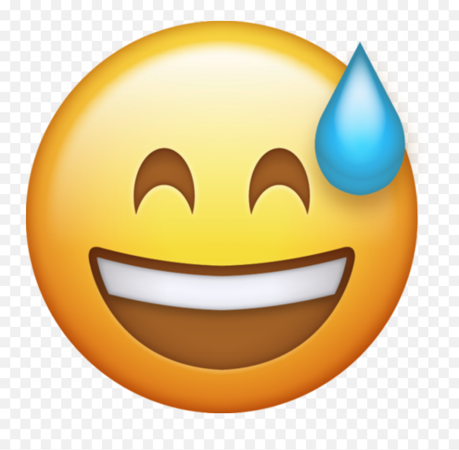 Sweat With Smile Emoji Free Download - Transparent Sweat Emoji Png,:) Emoji