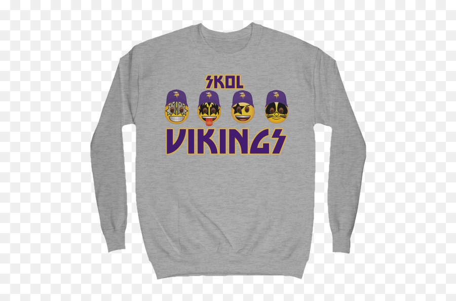 Skol Vikings Emoji - Long Sleeve,Shirt Button Emoji