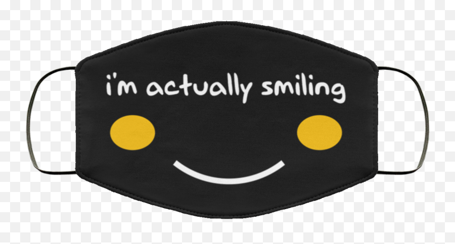 Im Actually Smiling Face Mask Washable - Happy Emoji,