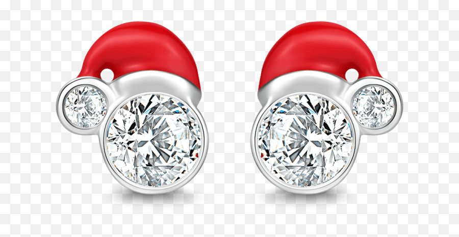 Christmas Hat Stud Earrings Platinum - Solid Emoji,Emoji Earrings