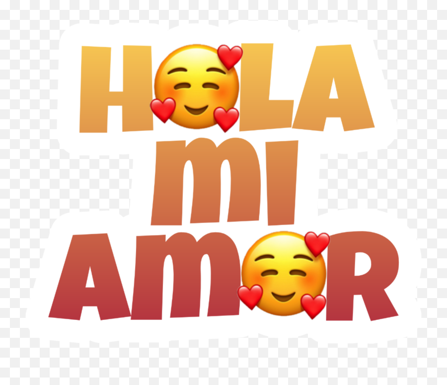 Love Amor Amor Hola Hi Mylove Sticker By 9alejandracruz - Stickers De Hola Amor Emoji,Hola Emoji