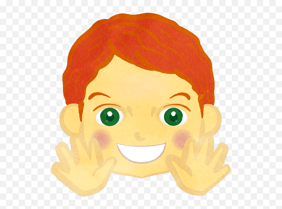 Boys With Natural Perm Waving Their Hand - Cute2u A Free Emoji,Asain Emojis