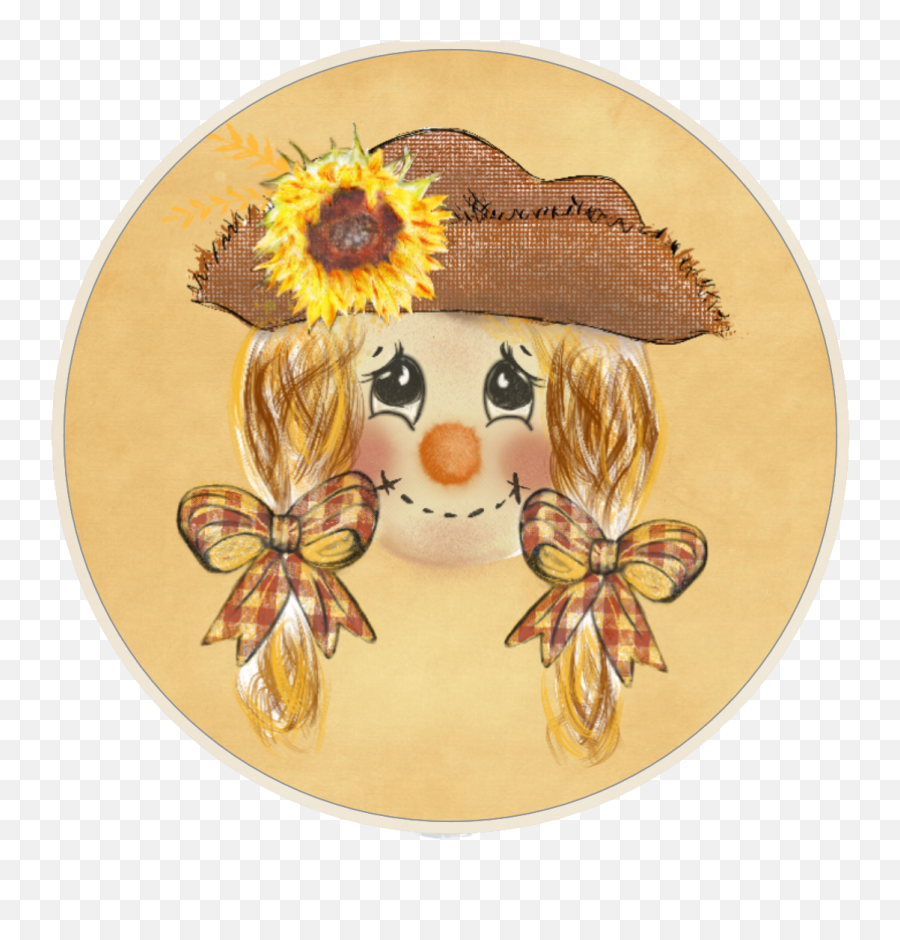 Girl Scarecrow Sign Emoji,Halloween Facebook Emoticons Scarecrow