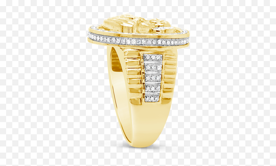 Diamond Virgin Mary Ring 55 Ctw Round Cut 10k Yellow Gold Emoji,Baguatte Emoji