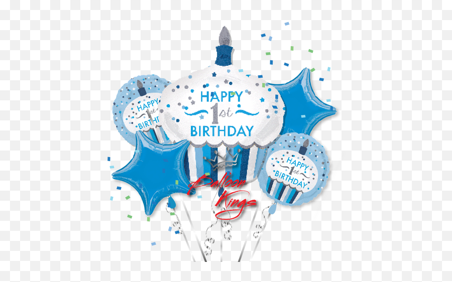 1st Birthday Girl Cupcake Bouquet - Balloon Kings Emoji,Boys That Send You Emoji Party