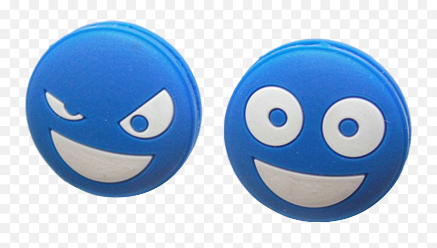 Pack Of 6 Mixed Color Cartoon Face Tennis Rackets Silicone Emoji,Shocked Blue Emoticon