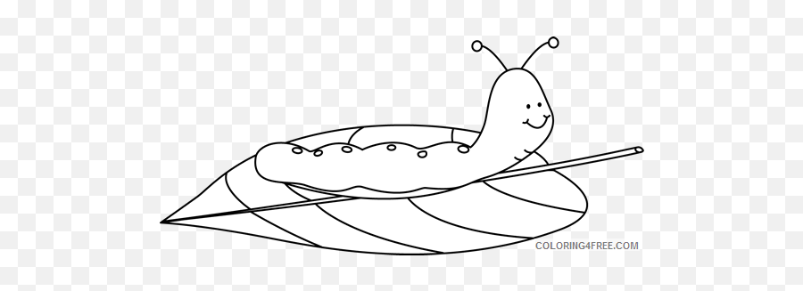 Black And White Caterpillar Coloring Pages Caterpillar Black - Caterpillar On A Leaf Clipart Emoji,Caterpillar Emoji