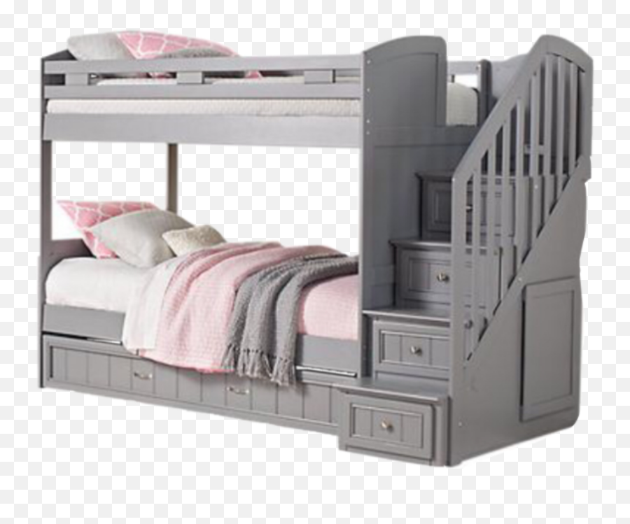 Bed Bunkbed Wooden Gray Furniture - Rooms To Go Bunk Beds Emoji,Emoji Bed Set Full