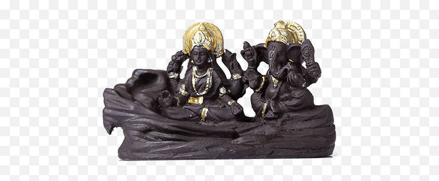 Buy Black Stone Ganesh Lakshmi Idol - Artifact Emoji,Incense Emoji