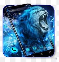 Blue Flaming Wild Lion Apus Launcher Theme U2013 Apps No Google Play - Camera Phone Emoji,Atalho Emoticons
