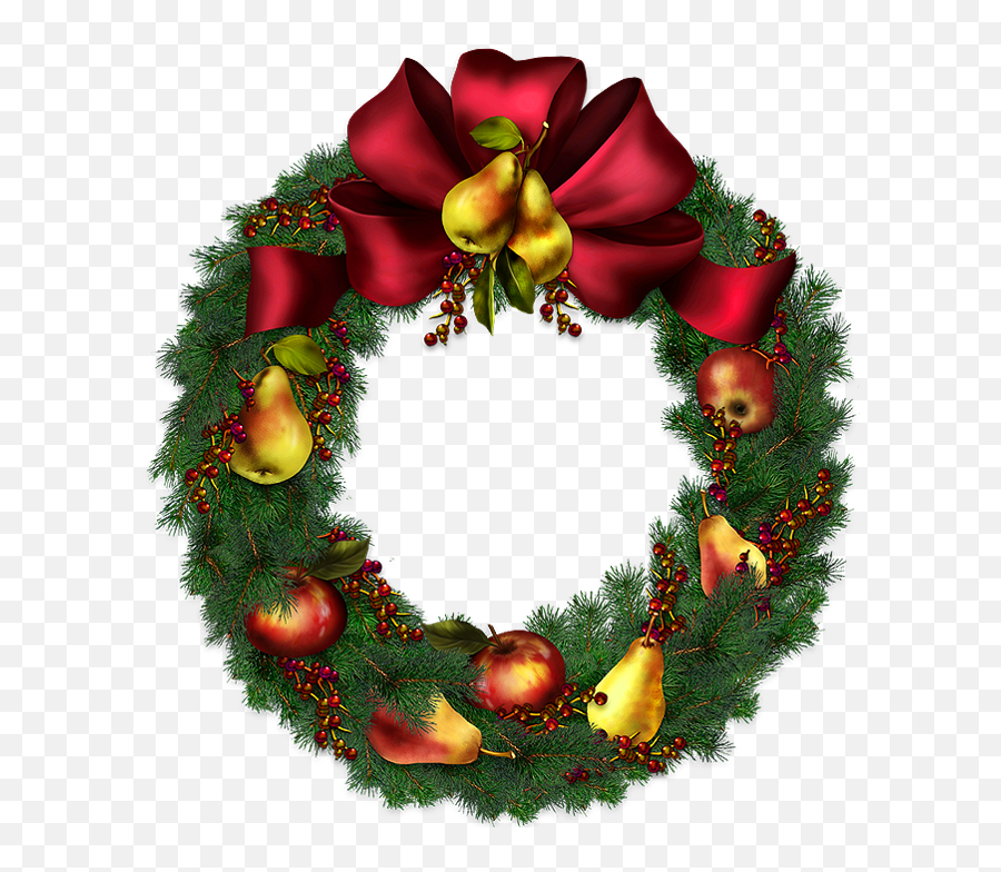 Christmas Wreath Transparent Clipart - Transparent Background Christmas Wreath Art Emoji,Holiday Wreath Emoji