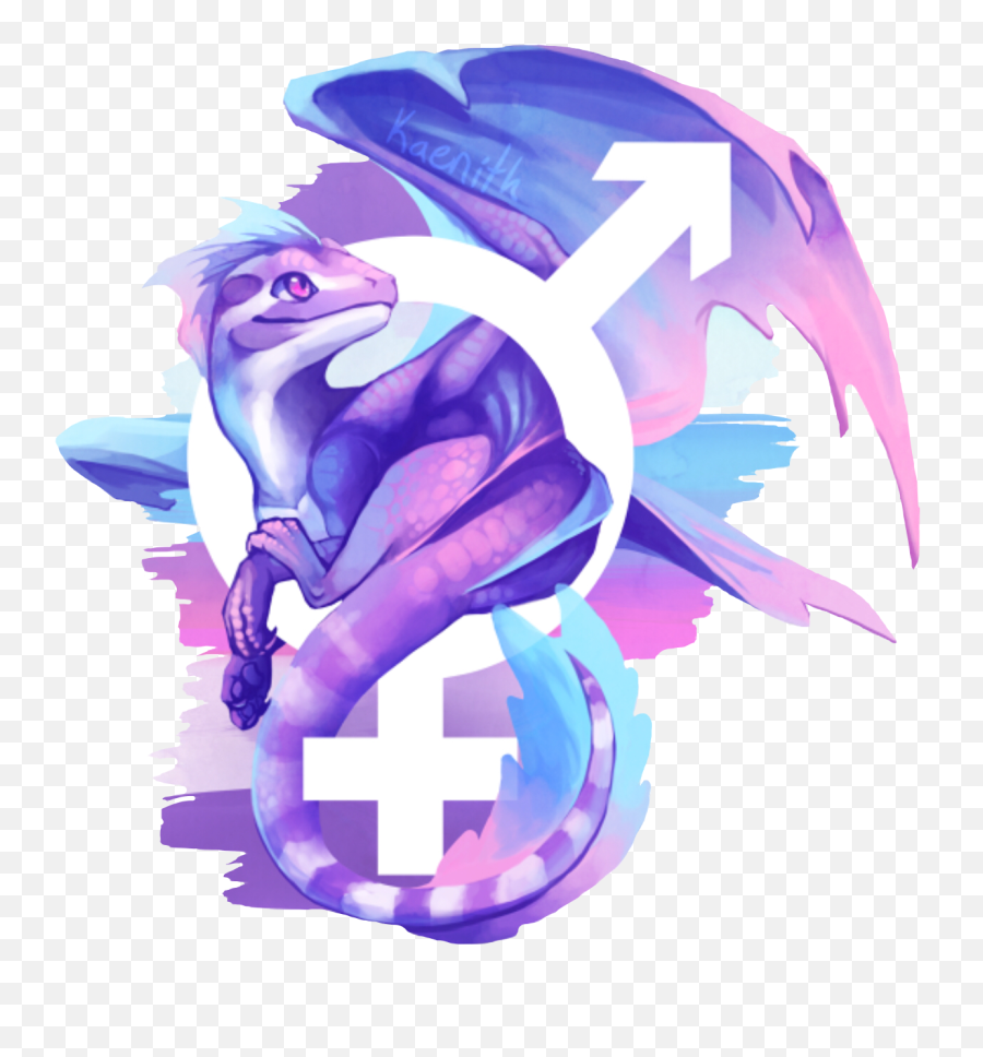 Intersex Love Pride Dragon - Intersex Dragon Emoji,Intersex Emoji