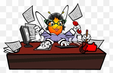 Bee Transparent Cartoon - Busy Bee Working Clipart Emoji,Busy Bee Emoticon