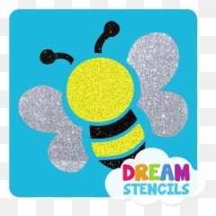 Bee Glitter Tattoo Stencil - Glitter Stencil Emoji,Emoji Temporary Tattoos