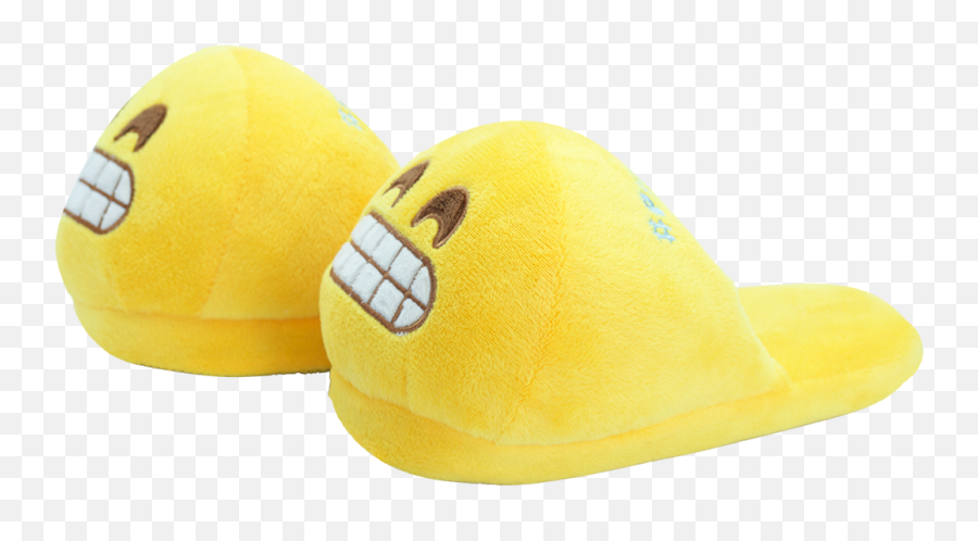 Plushmoji Emoji Slippers - Beaming Face With Smiling Eyes Emoji Slippers Transparent,Laughing Crying Emoji Meme
