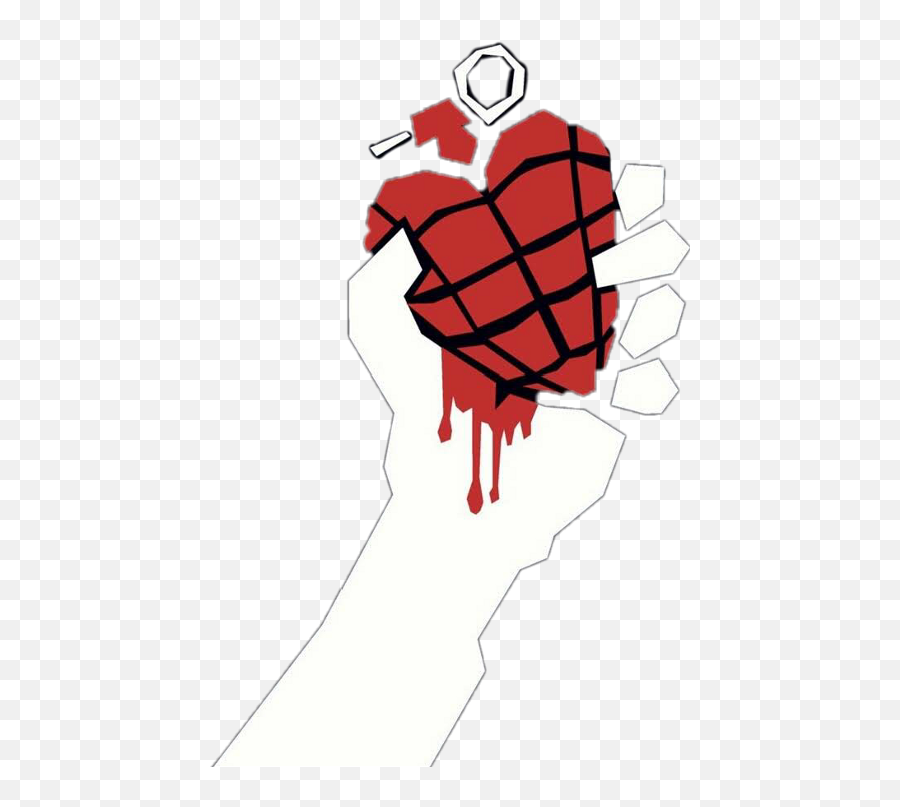 Green Day Heart Hand Grenade Clipart - Don T Care Green Day Emoji,Grenade Emoji 256x256