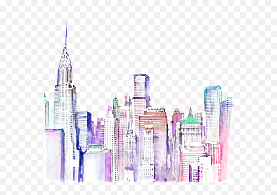 City Cityscapes Background Sticker By Proomo - Watercolor Cute Wallpaper Ipad Emoji,Paint House Emoji