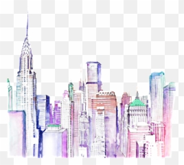 City Cityscapes Background Sticker By Proomo - Watercolor Cute Wallpaper Ipad Emoji,Paint House Emoji