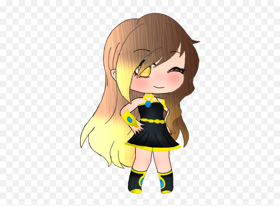 Gold Gacha Life Girl - Fictional Character Emoji,Gacha Heartless Boy With Emojis