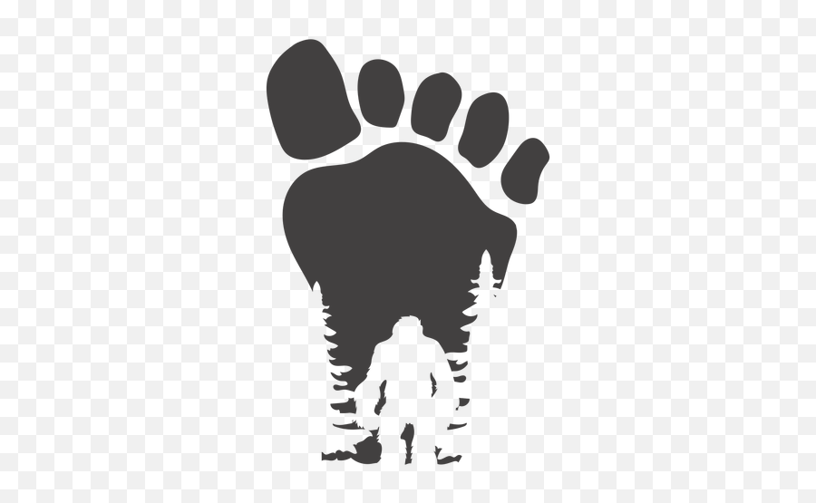 Bigfoot In Foot Print Cut Out - Bigfoot Print Emoji,Sasquatch Emoji