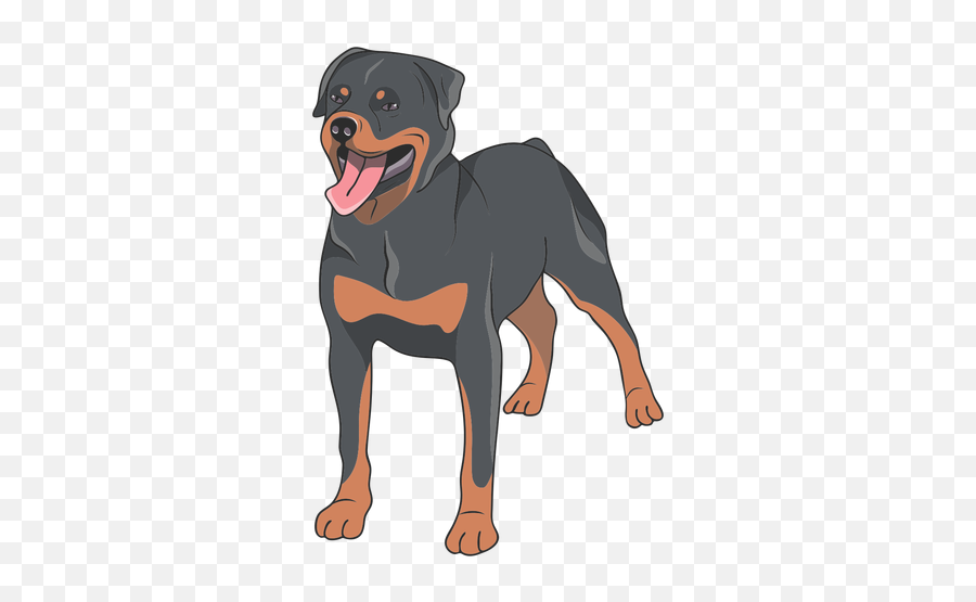 Rottweiler Dog Illustration - Transparent Png U0026 Svg Vector File Rottweiler Illustration Emoji,Animated Emoticons Download Dogs