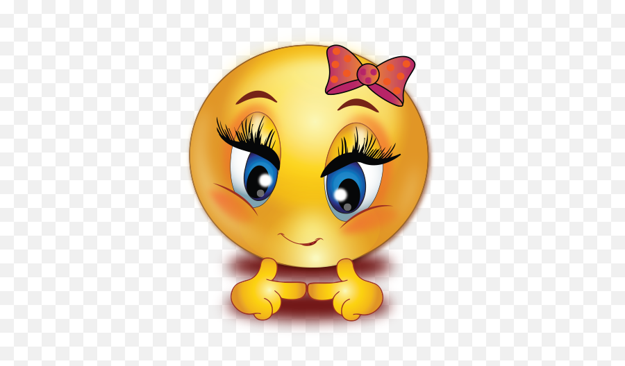 Shy Red Girl With Touching Fingers Emoji - Sad Smiley Girl Face,Fingers Emoji